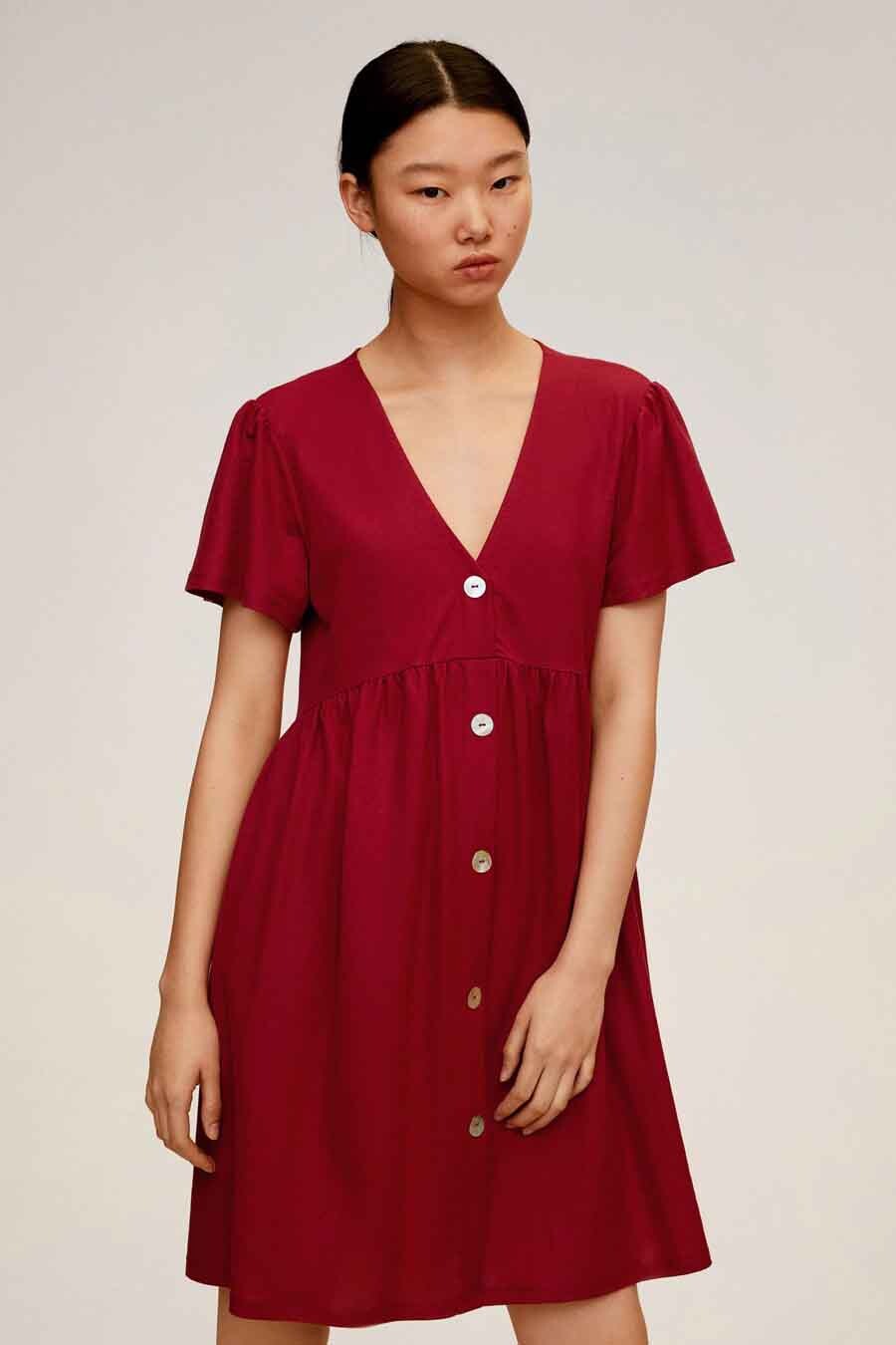 Mango robe rouge courte sale